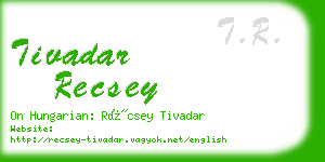 tivadar recsey business card